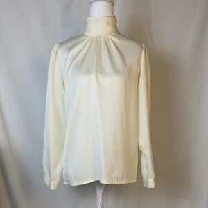 Vintage Elegant Ivory Cream Women's Top
